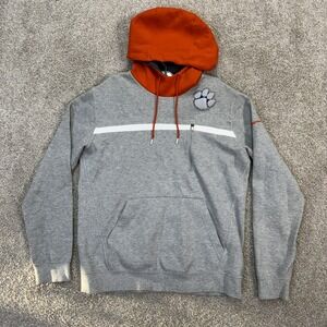 Nike Clemson Tigers Paw Logo Pullover Hoodie Orange Gray Men's Size L